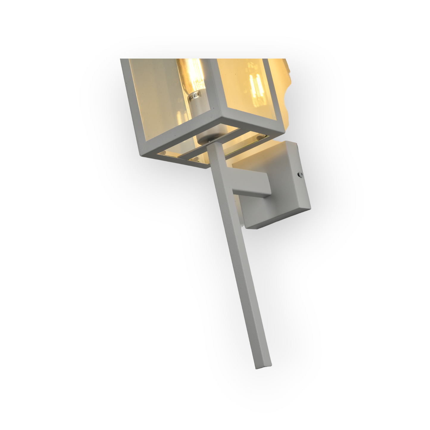 A contemporary Weston wall light featuring a matte black finish and clear glass enclosure that allows the Edison-style bulb within to become a focal point of the design. The wall light's clean lines and industrial influence are well-suited to modern decor themes.