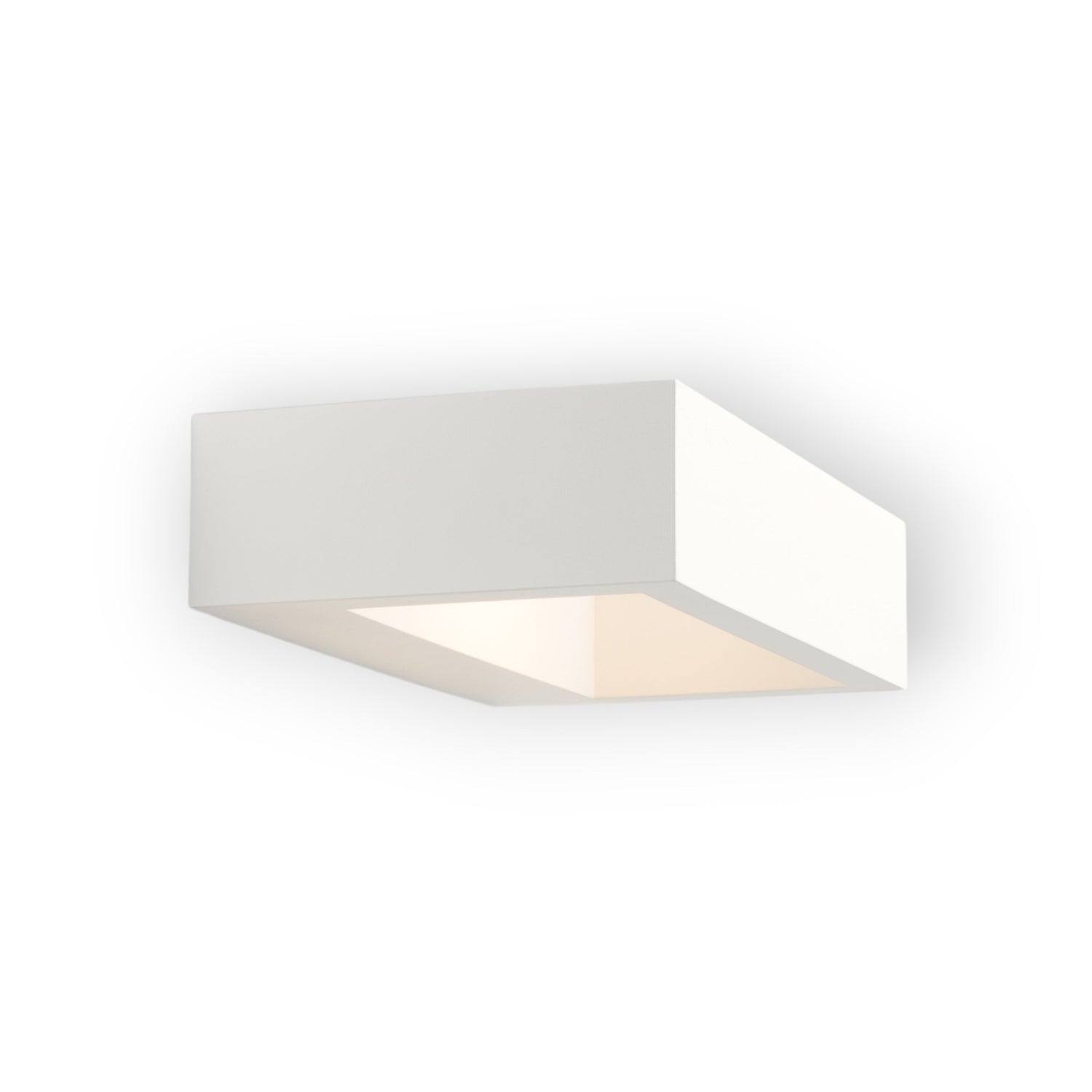 This image features the Altair External Wall Light in a modern white finish, showcasing a minimalist rectangular design with an angled lower section that casts a warm, downward light. Ideal for outdoor use, the fixture adds elegance to any facade.