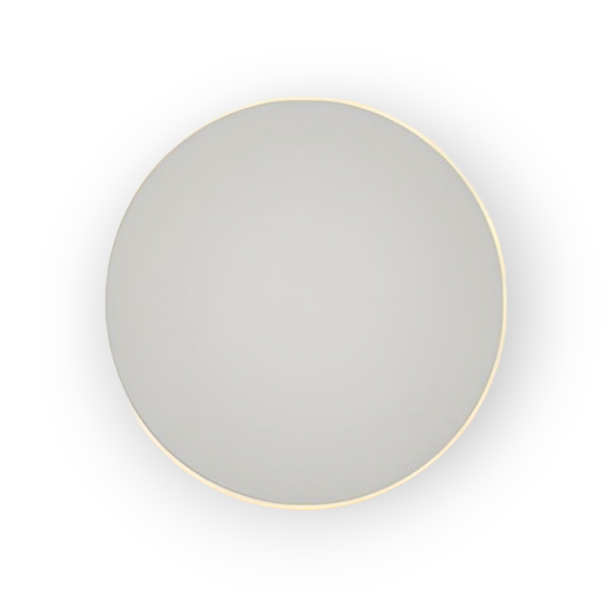 The image shows the Amos Wall Light in a pristine white finish, rimmed with a delicate gold border. This wall-mounted fixture provides a sophisticated and clean design, casting a serene and inviting glow, perfect for modern and minimalist interiors.