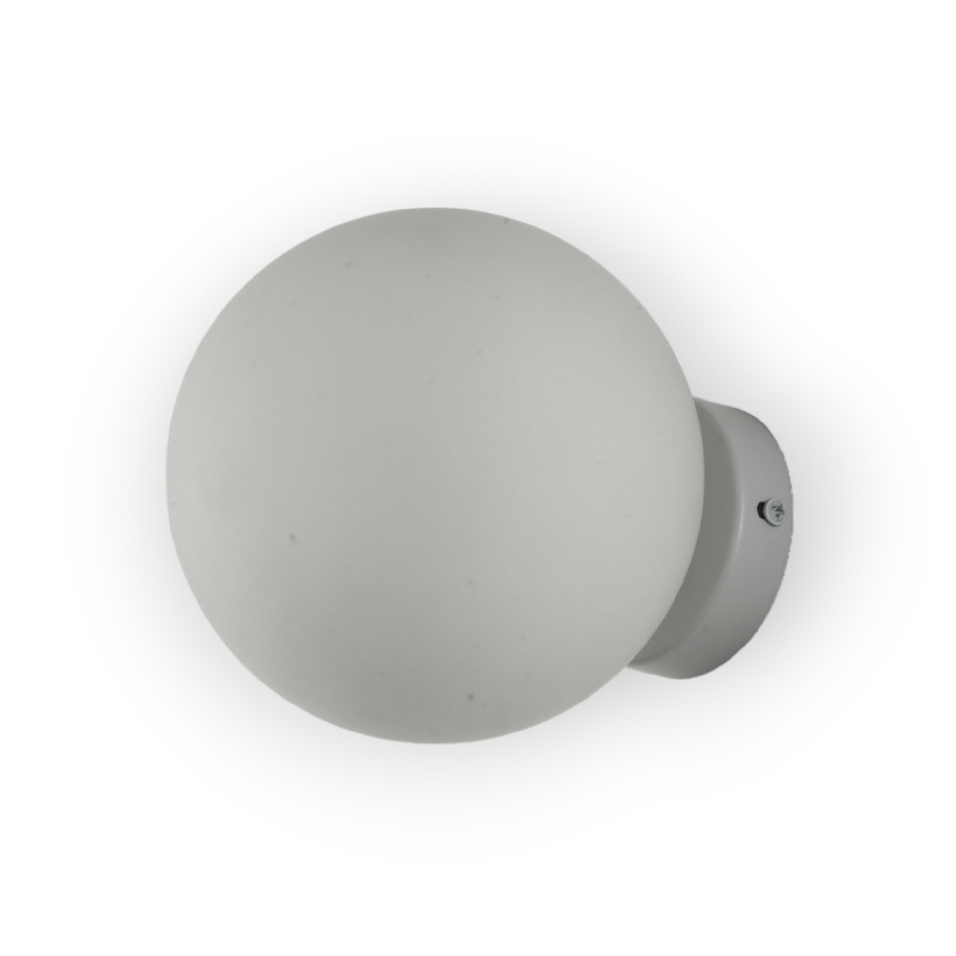 The image displays the Elio Wall Light, a minimalist fixture featuring a base and a frosted glass globe that diffuses light evenly, creating a soft and welcoming ambiance suitable for various interior settings.